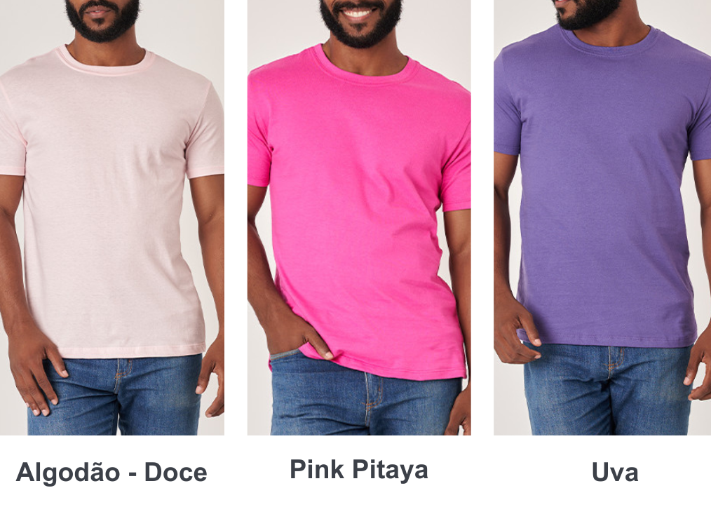Cartela de cores Camiseta Masculina Personalizada Basic uniforme 05